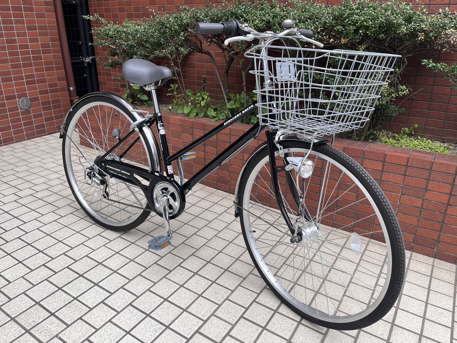 【引き取り限定】中古自転車　シティサイクル 27インチ赤　茶色サドル 引き取り限定】中古自転車シティサイクル 27インチ赤茶色サドル